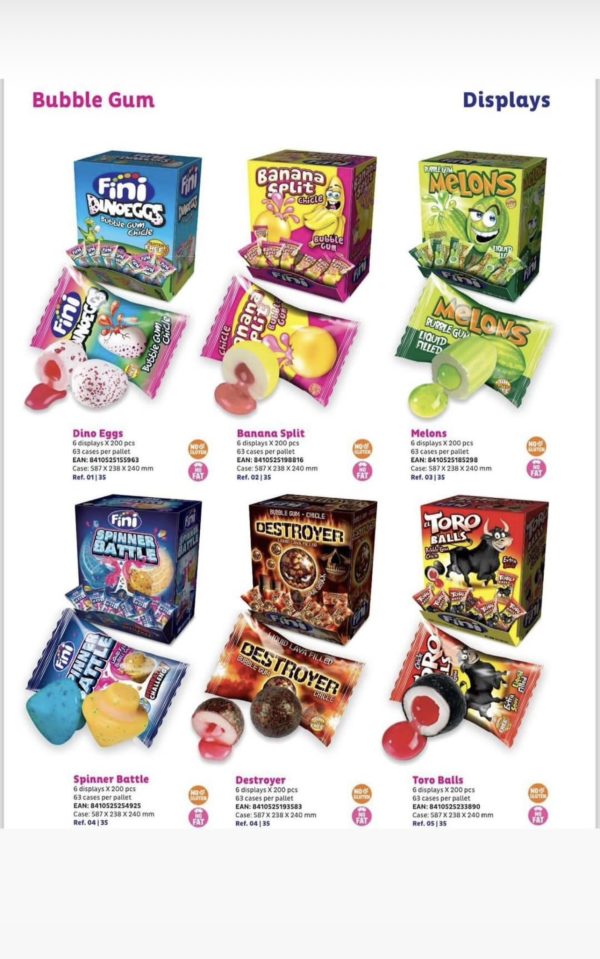 آدامس های تکی مغزدار فینی ۵ گرم