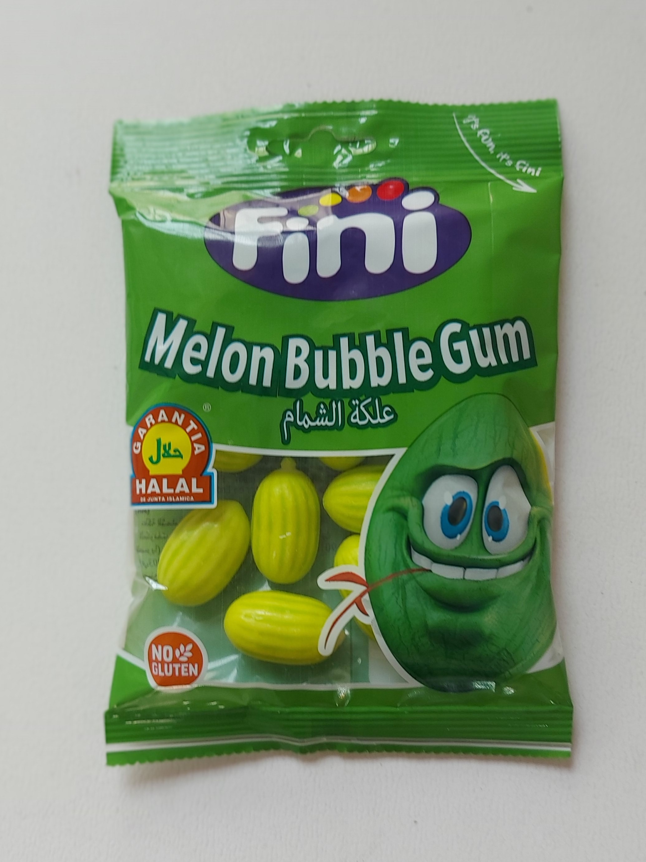 آدامس حباب دار خربزه ای بدون گلوتن فینی ۱۰۰ گرم