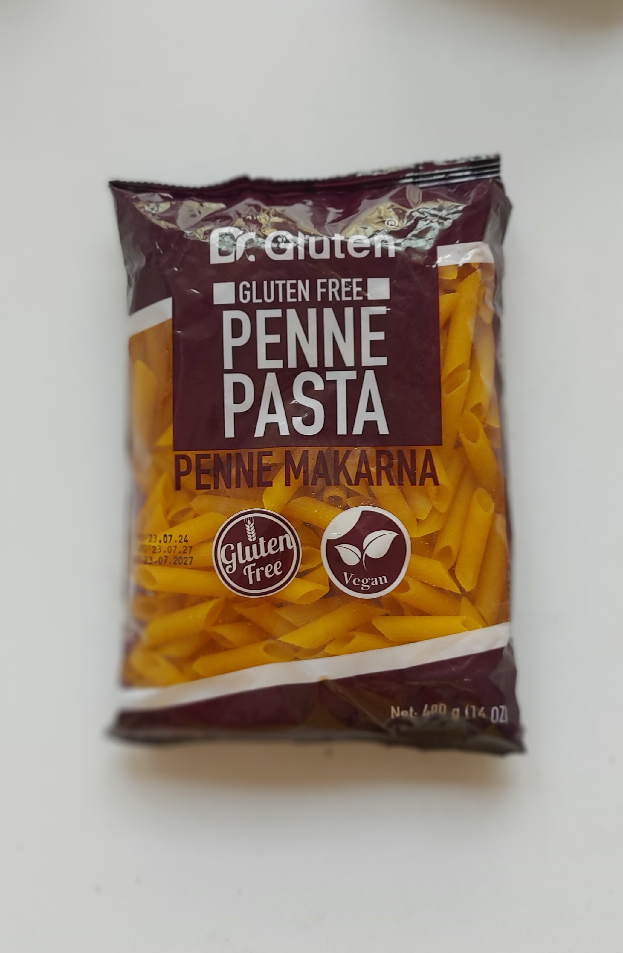 پاستا پنه بدون گلوتن و وگان  Dr.gluten وزن ۴۰۰ گرم