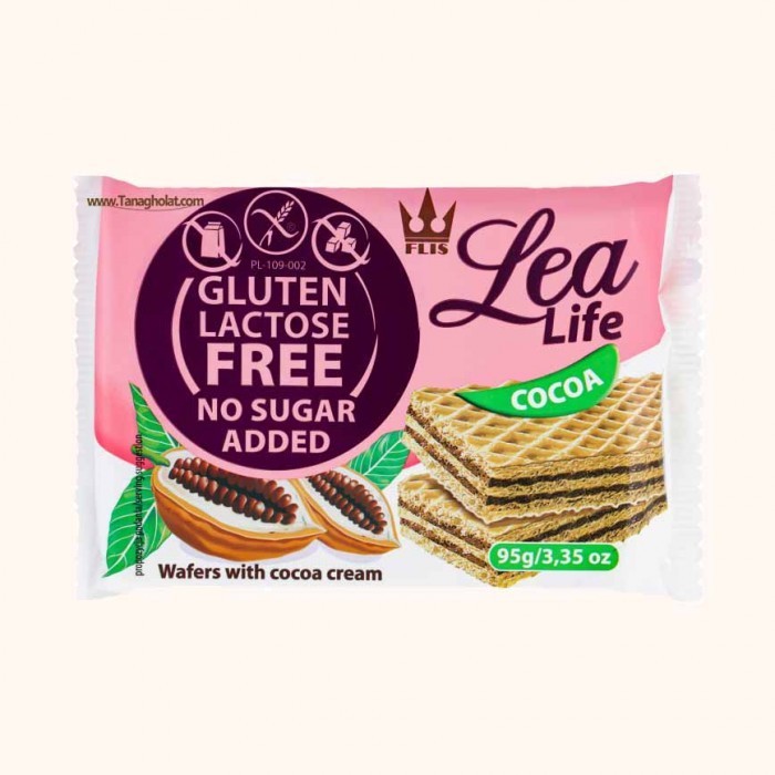 ویفر شکلاتی بدون گلوتن بدون قند و لاکتوز هپی لیا لایف ۹۵ گرم