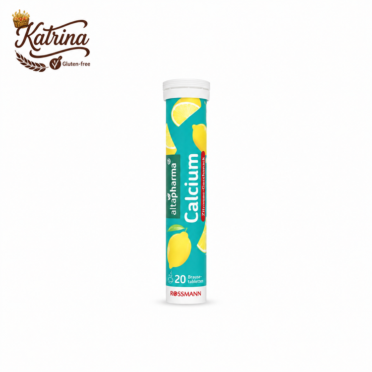 قرص جوشان (مکمل)کلسیم بدون گلوتن و وگان ۲۰ عددی altapharma با طعم لیمو